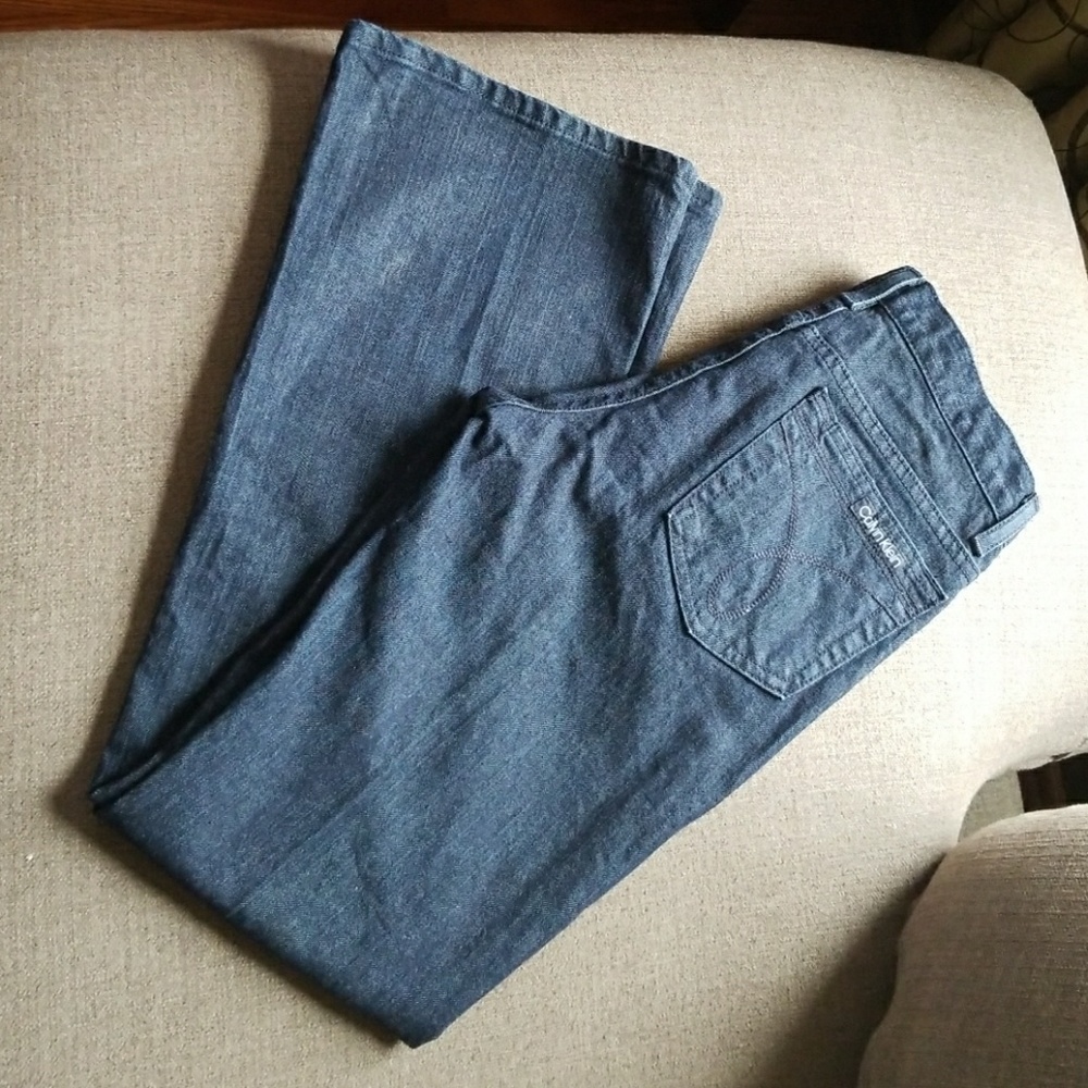 Calvin Klein flare fit dark wash jeans